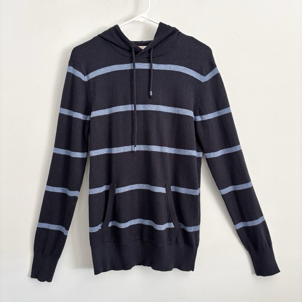 Faherty Sconset Navy Blue Striped Hoodie Sweater Cashmere Blend Men’s Size XS